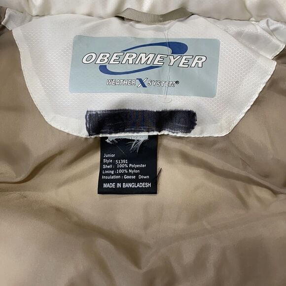 Obermeyer Juniors Down Puffer‎ Insulated Winter Snow Ski Vest Cream Small Unisex - Picture 10 of 12